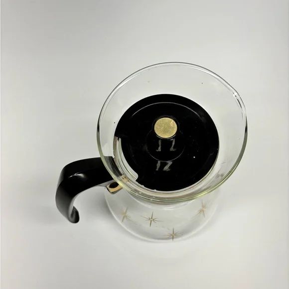 Vintage MCM Pyrex Corning 1960s Atomic Star Burst 4-6 Cup Coffee Pot Carafe - Picture 5 of 10